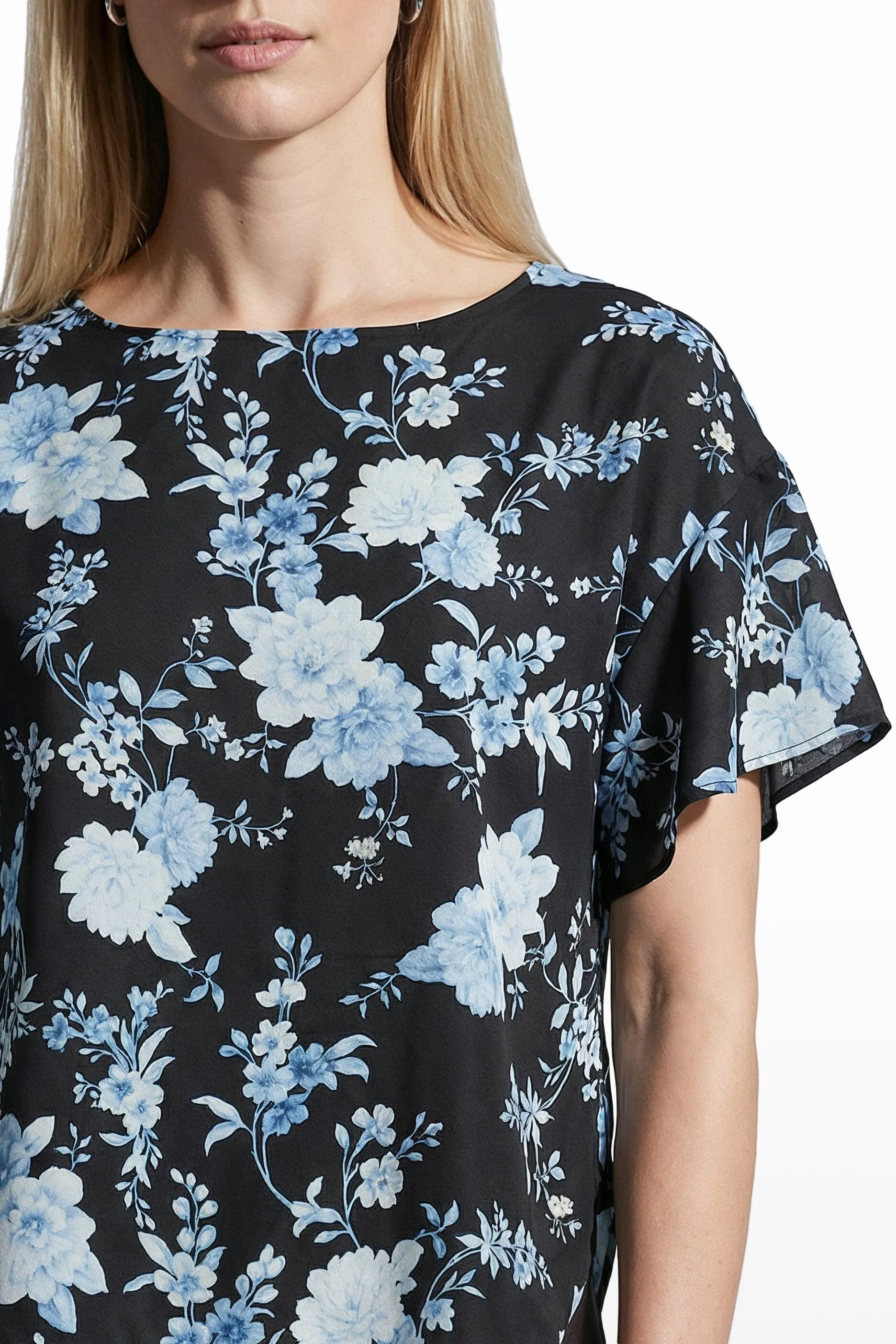 Plus Size Flutter Sleeve Bateau Neck Blouse sold by Anne Klein product image thumbnail 5