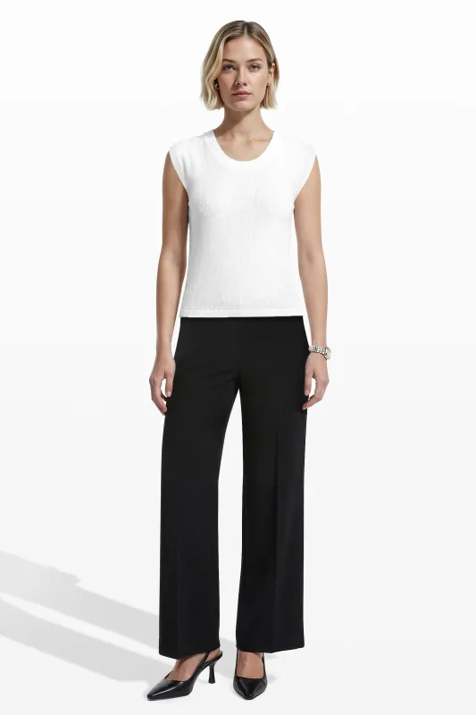 Round V-Neck Full Needle Knit fabric Tank sold by Anne Klein