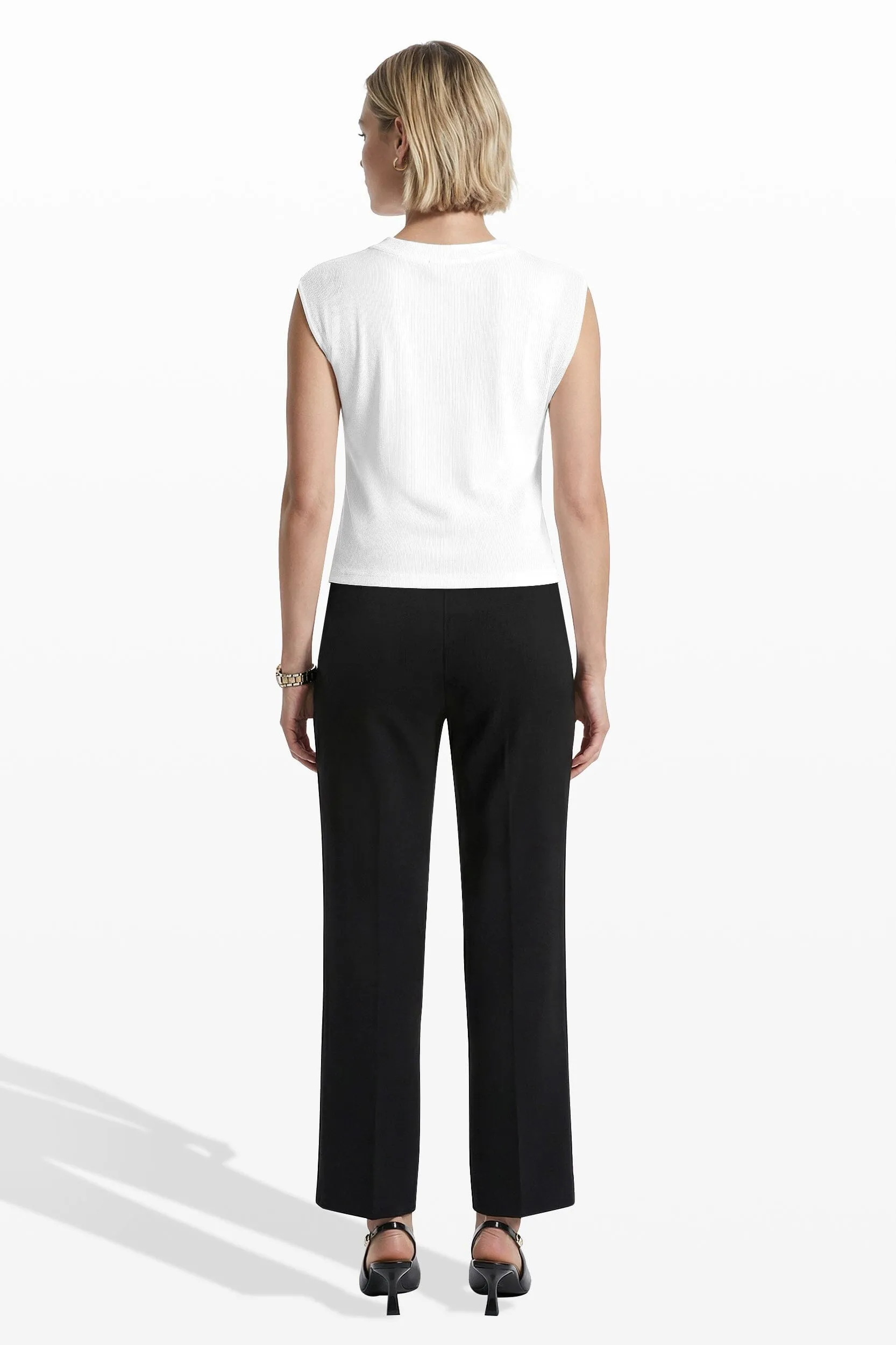 Round V-Neck Full Needle Knit fabric Tank sold by Anne Klein product image thumbnail 2