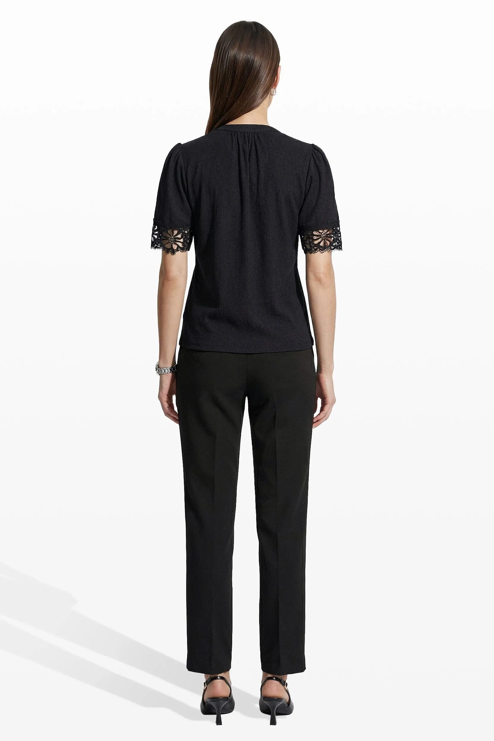 Split Neck Top With Lace sold by Anne Klein product image thumbnail 2