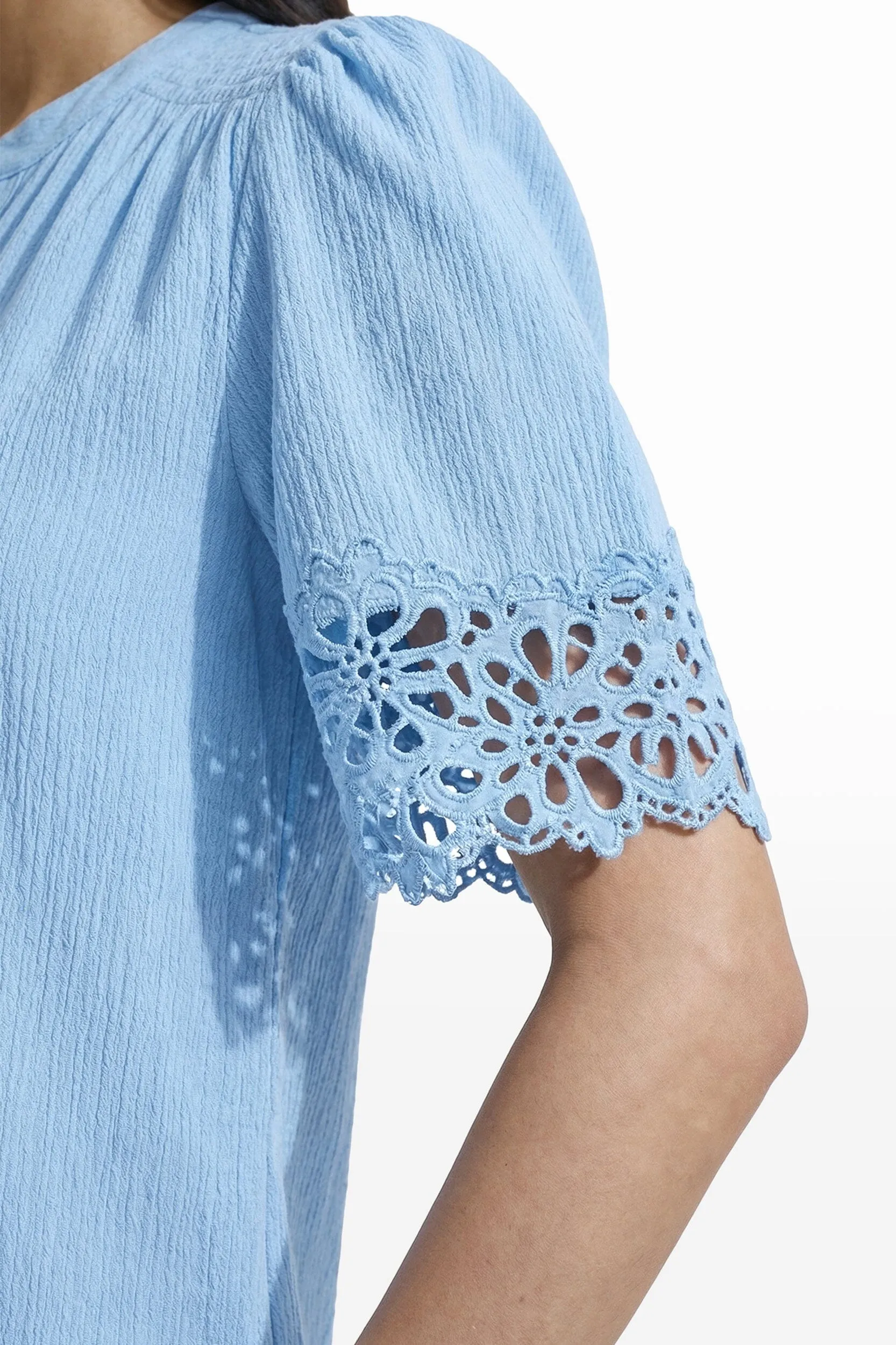 Split Neck Top With Lace sold by Anne Klein product image thumbnail 5
