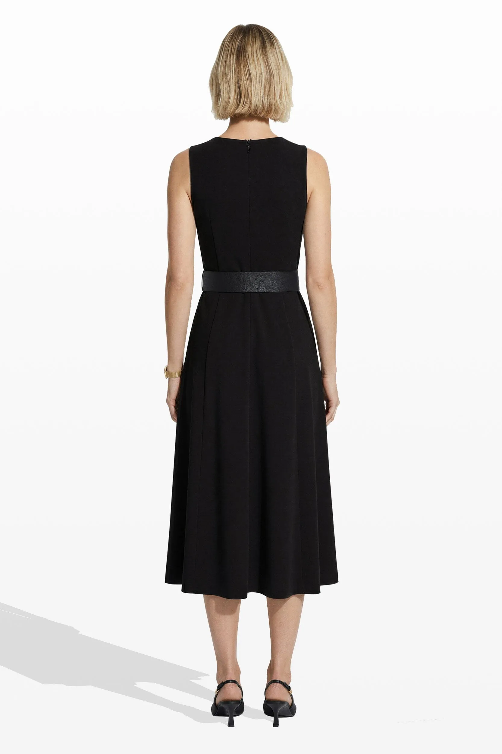 Side Button Midi Length Fit And Flare Dress sold by Anne Klein product image thumbnail 3