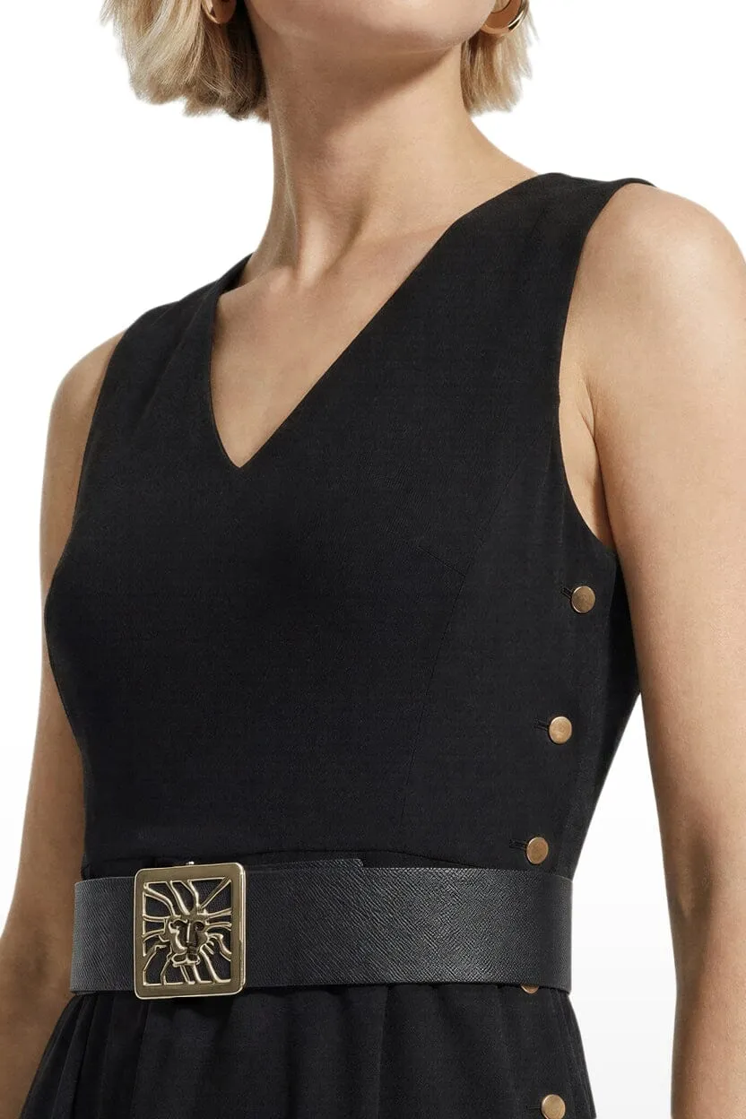 Side Button Midi Length Fit And Flare Dress sold by Anne Klein product image thumbnail 2