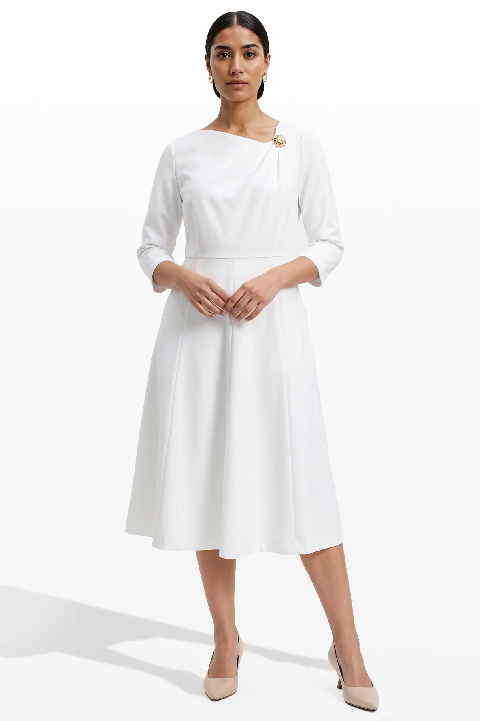 Shoulder Pin Midi Length A-line silhouette Dress sold by Anne Klein product image thumbnail 2