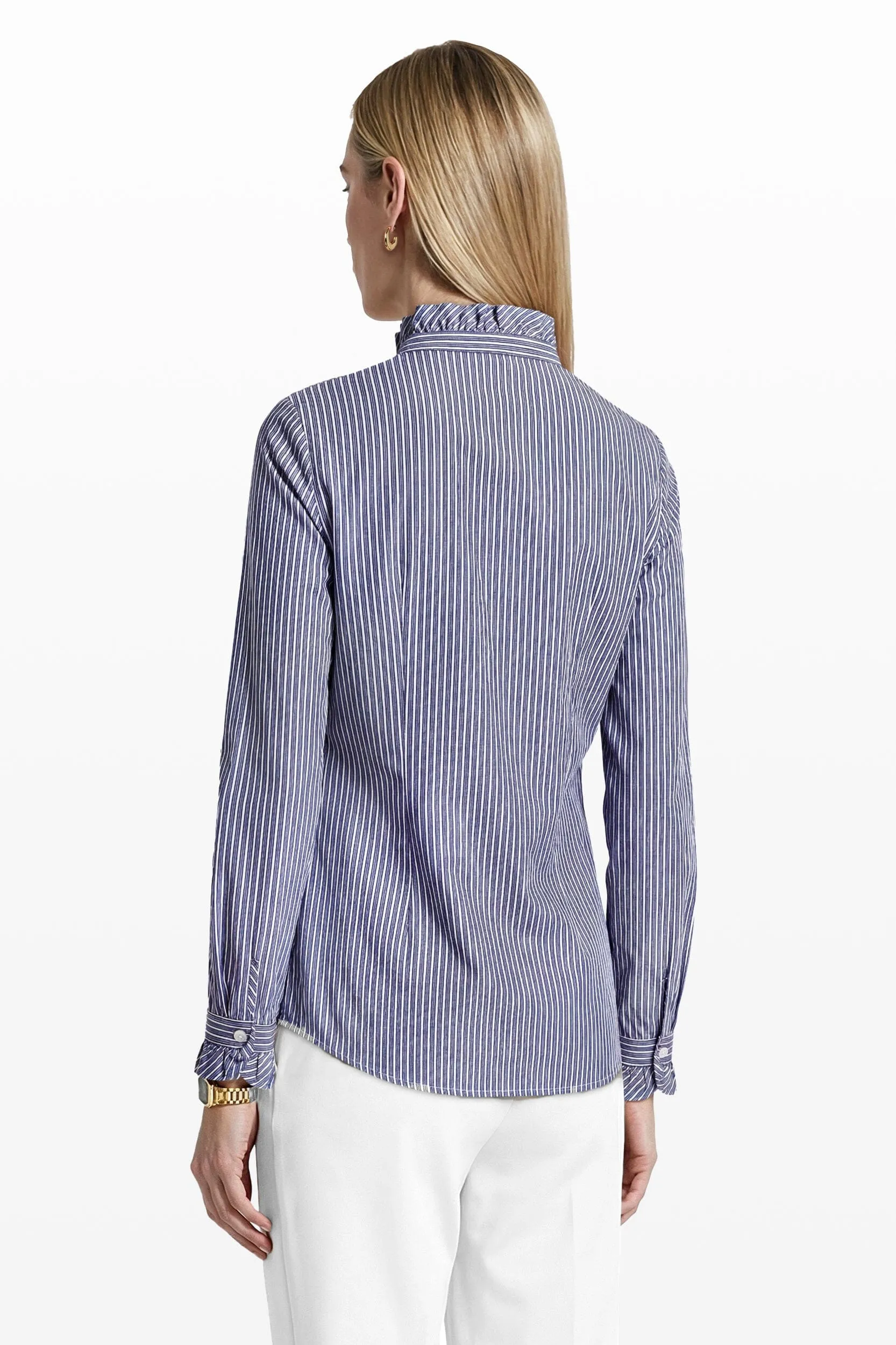 Ruffle Detail Long Sleeve Button Front and Cuff Shirt sold by Anne Klein product image thumbnail 4