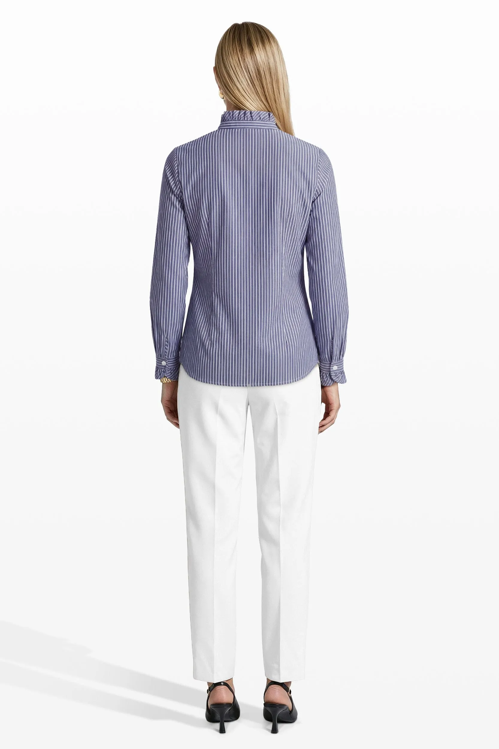 Ruffle Detail Long Sleeve Button Front and Cuff Shirt sold by Anne Klein product image thumbnail 2