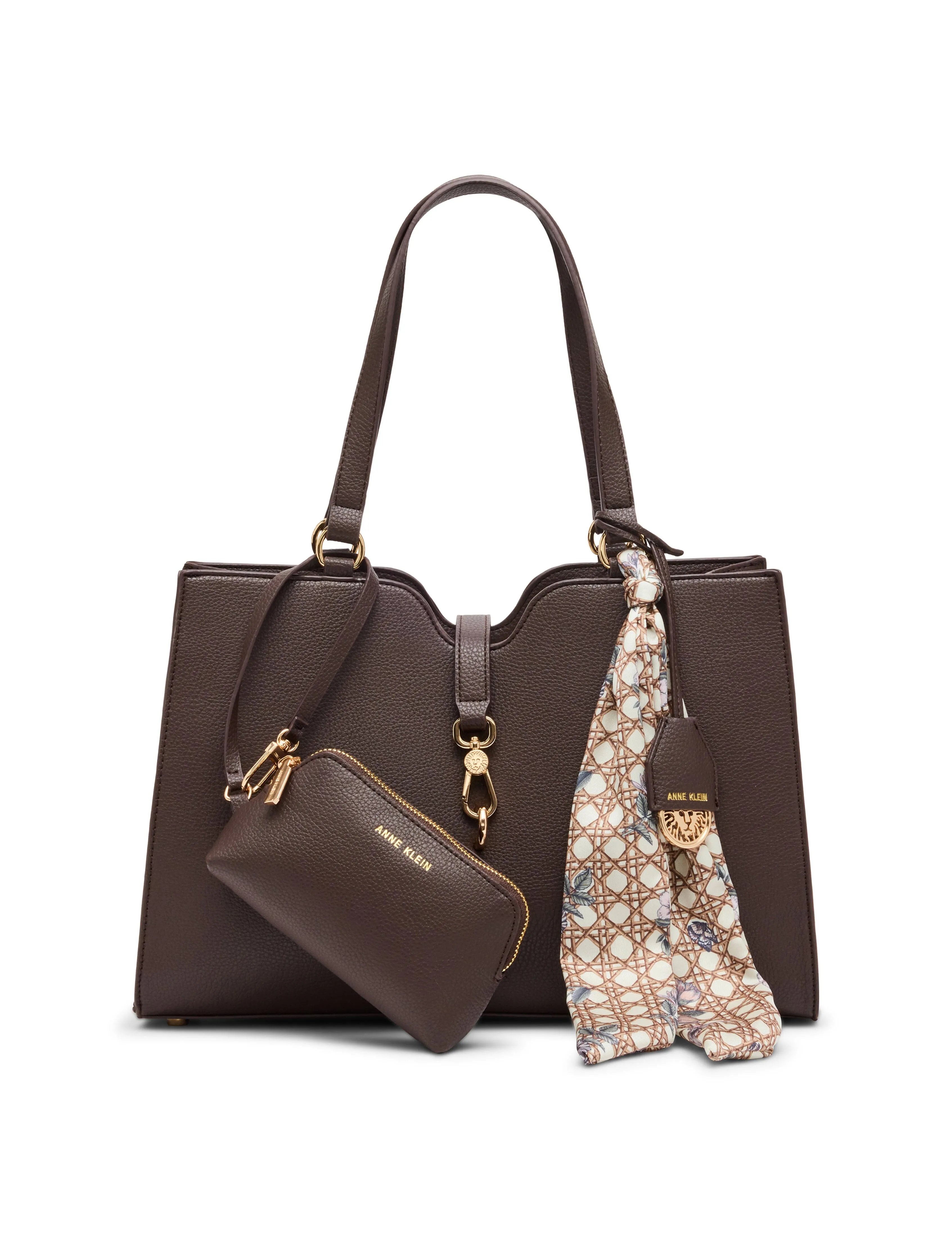 East West Tote with Attached Scarf sold by Anne Klein