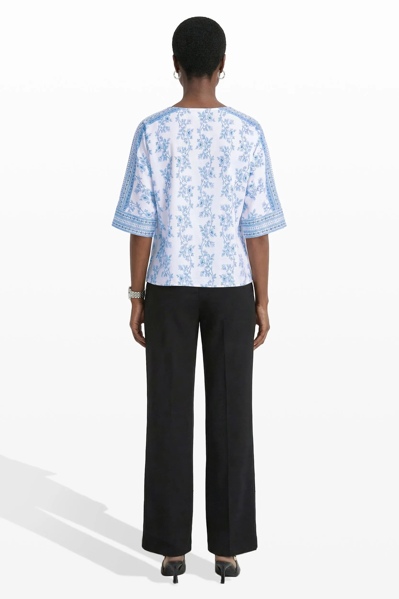Bateau neckline Neck 3/4 Sleeve Top With Paneled Sleeves sold by Anne Klein product image thumbnail 2