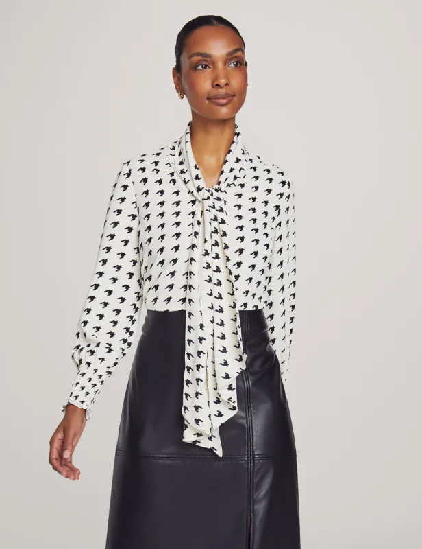 Smocked Cuff Bow Blouse sold by Anne Klein