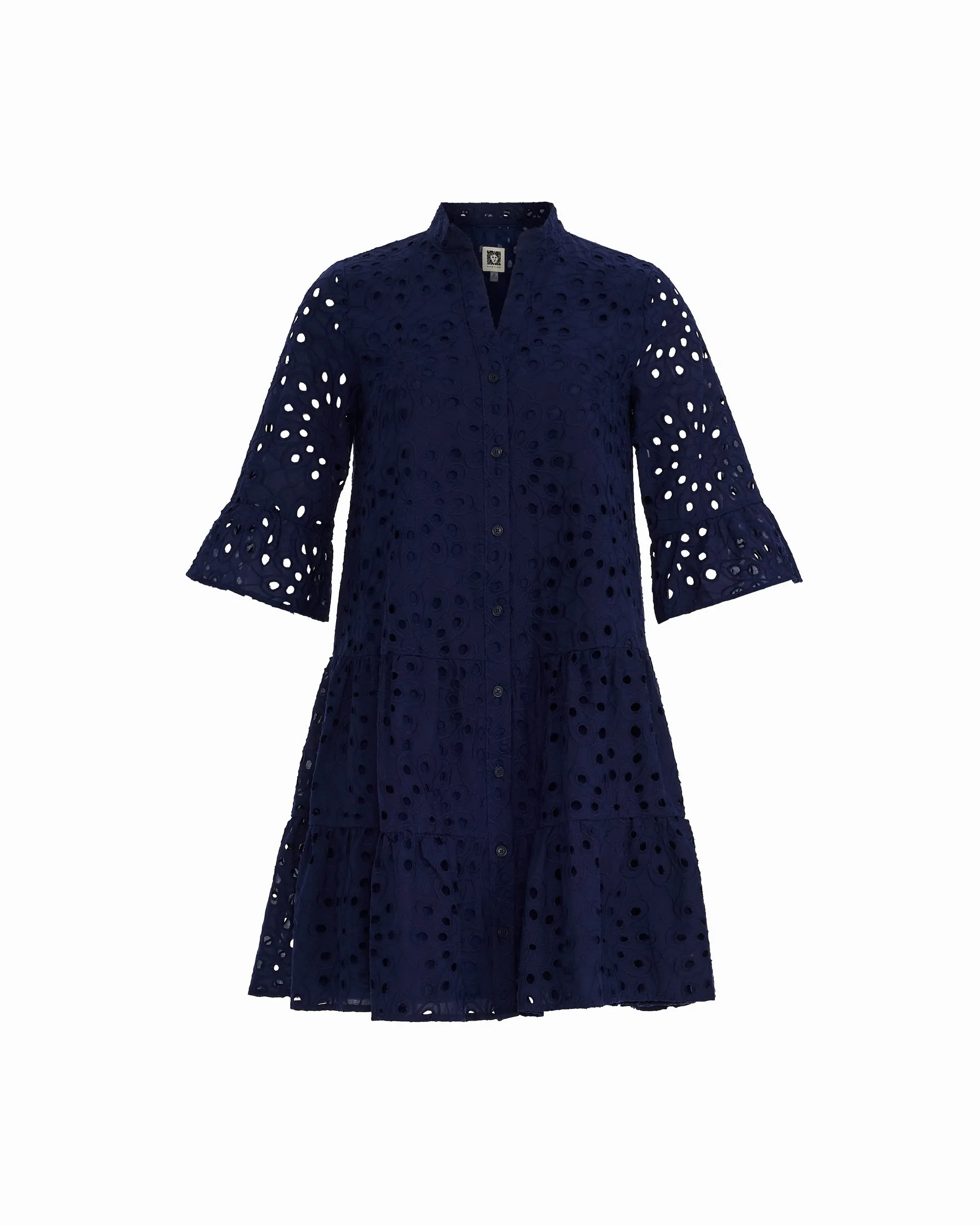 Tiered Shirt Dress with Stand Collar sold by Anne Klein