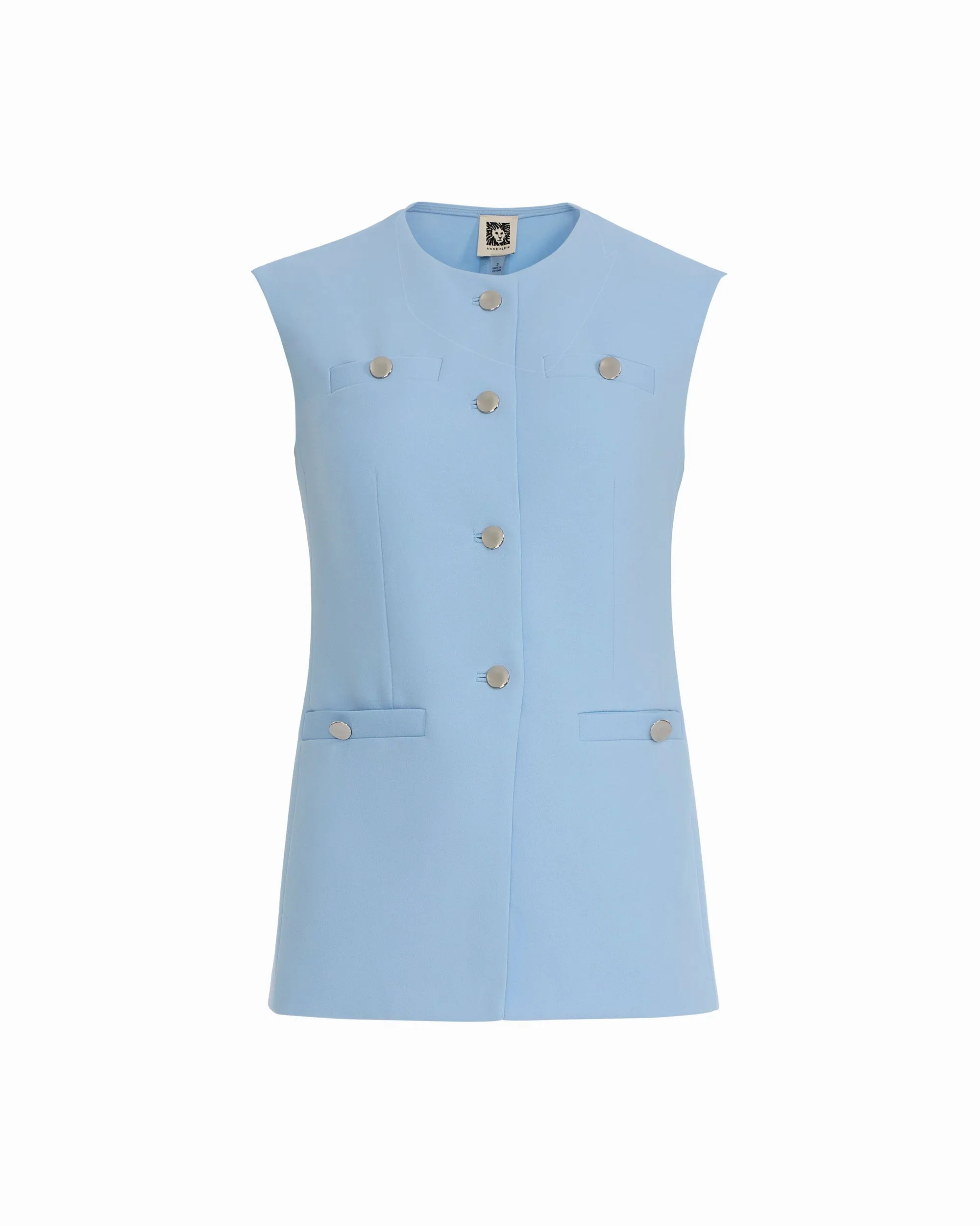 Petite Four-Button Vest with Welt Pockets sold by Anne Klein
