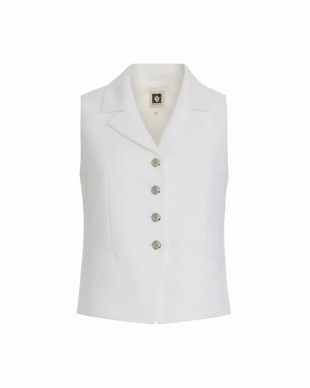 Notch Collar Vest with Welt Pockets made by Kasper
