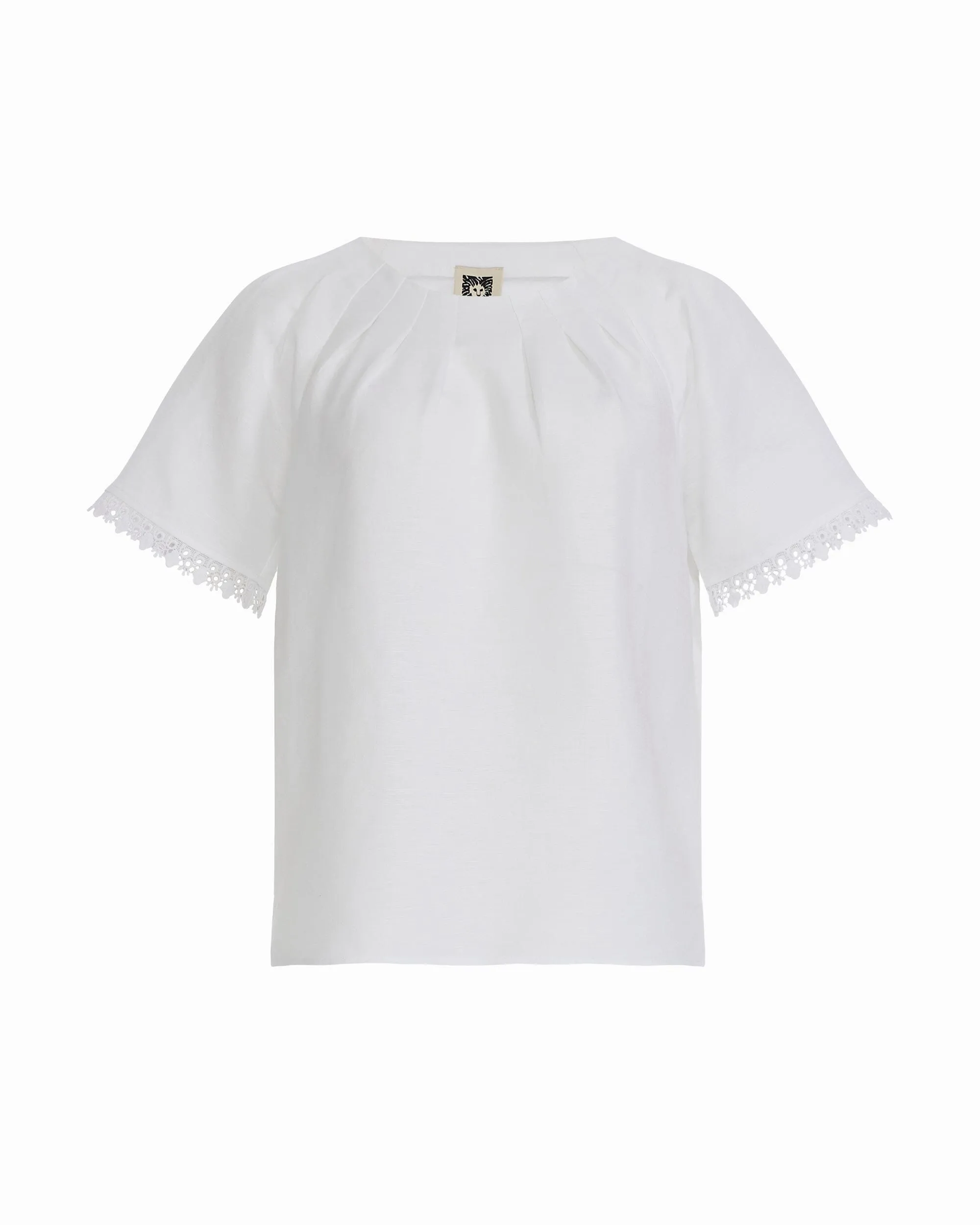 Petite Pleated Neck Raglan Short Sleeve Blouse sold by Anne Klein