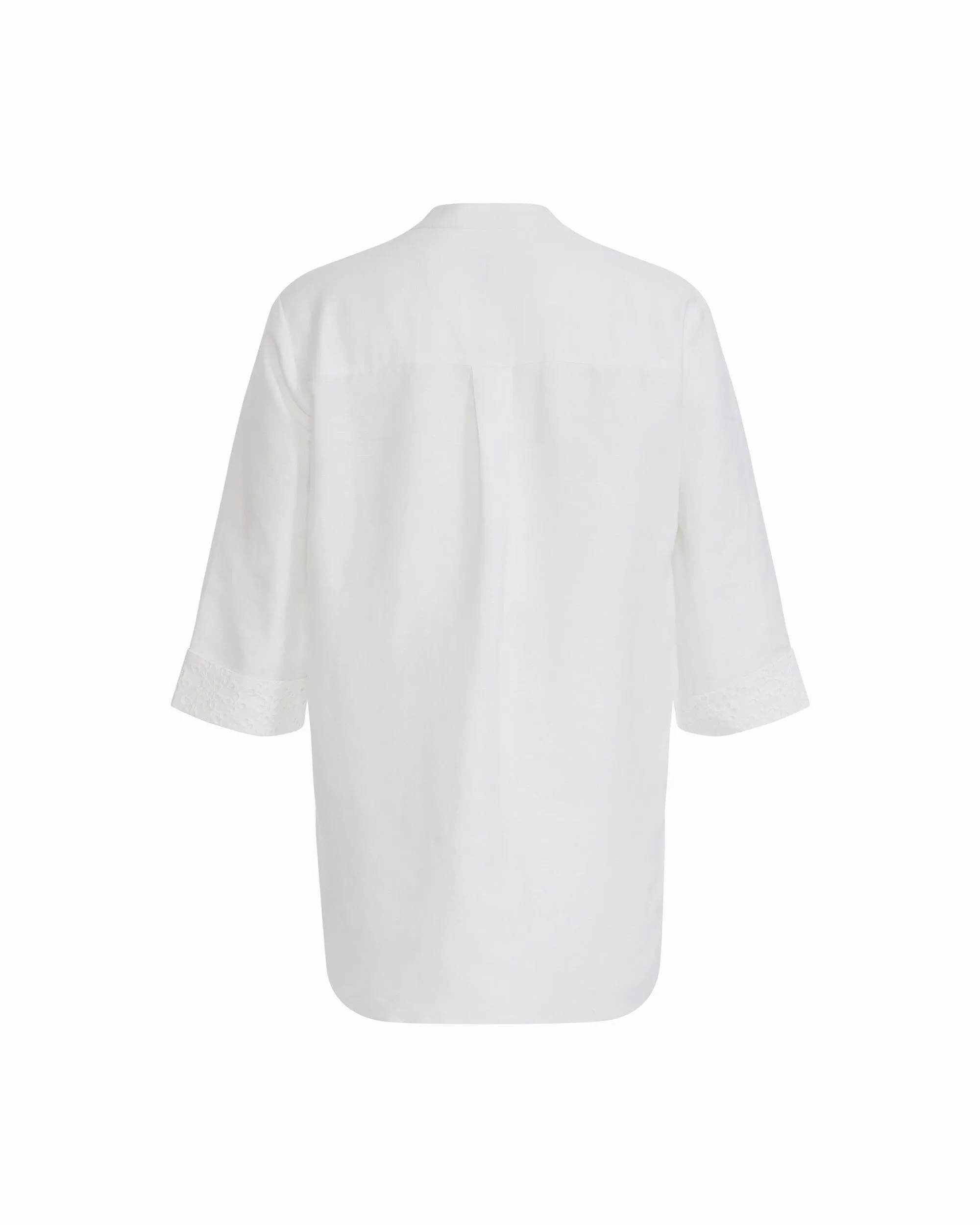Three-Quarter Sleeve V-Neck Tunic with Combo Cuffs and Placket sold by Anne Klein product image thumbnail 2