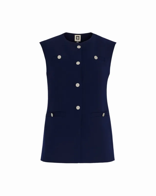 Four-Button Vest with Welt Pockets made by Kasper