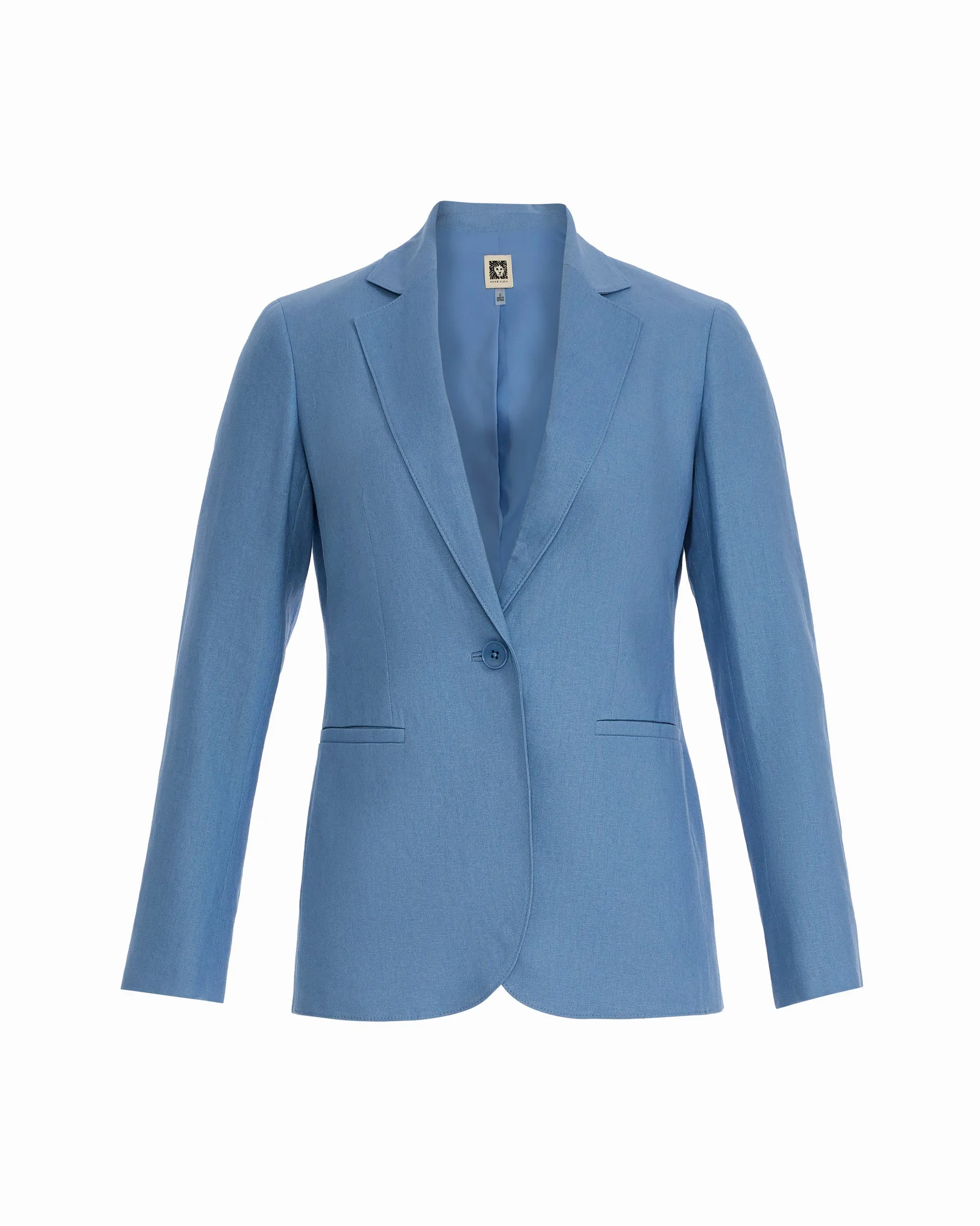 One-Button Notch Lapel Linen Blend Jacket sold by Anne Klein