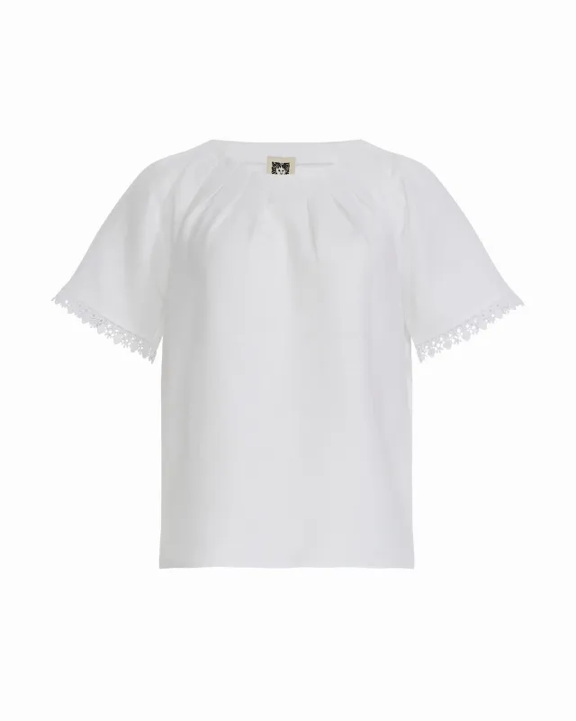 Pleated Neck Raglan Short Sleeve Blouse made by Kasper