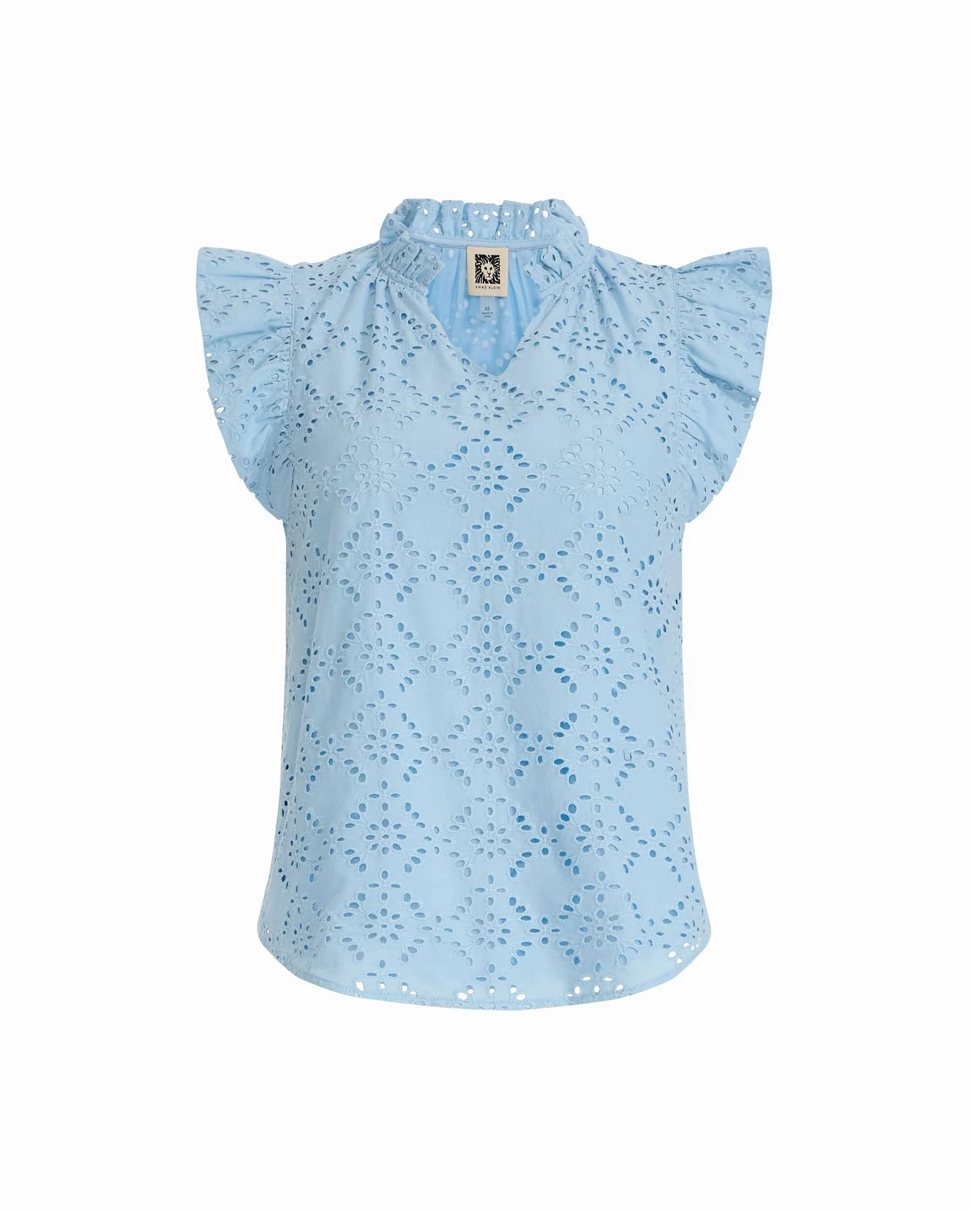 V-Neck Blouse with Flutter Sleeves sold by Anne Klein