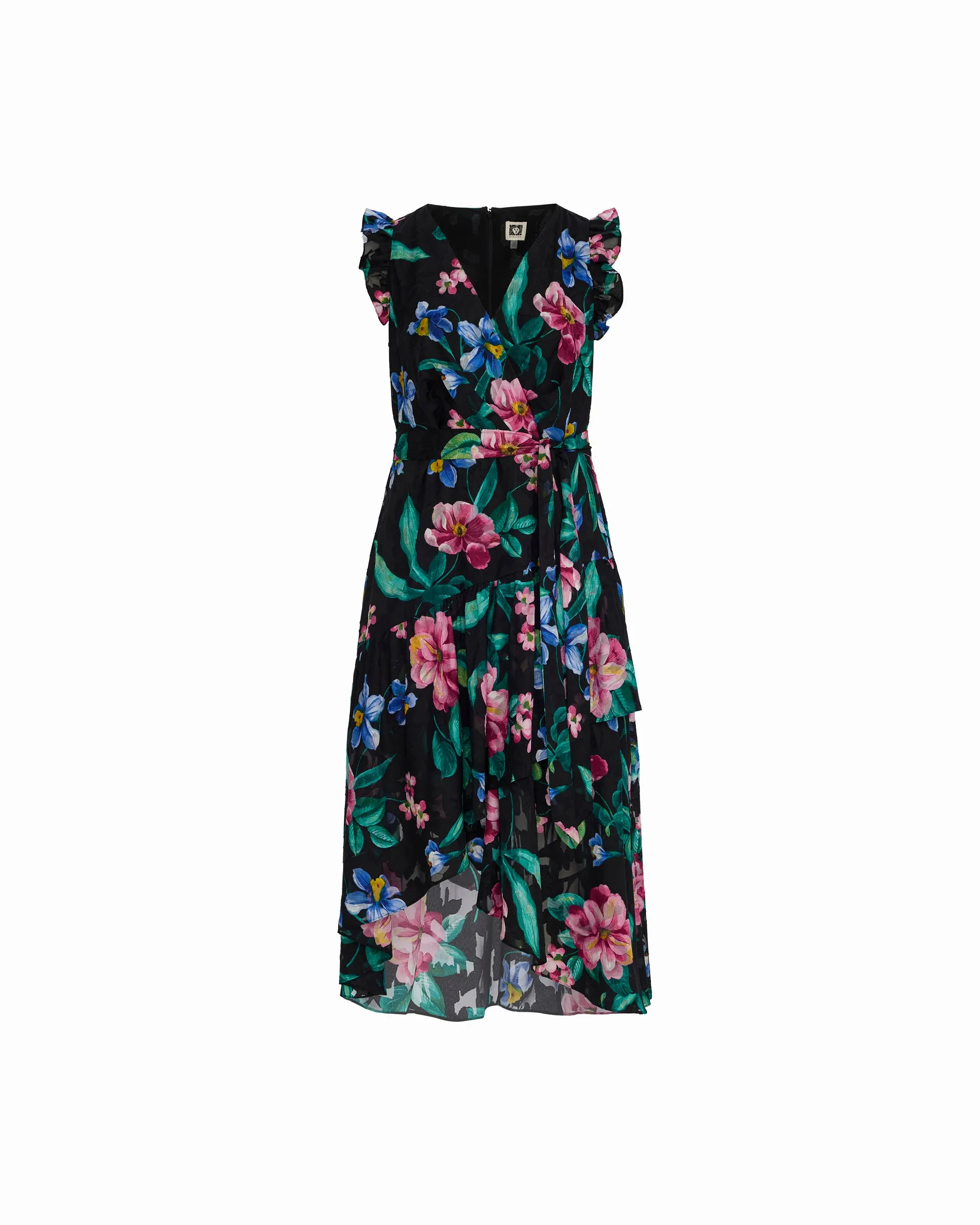 Plus Size High-Low Hem Wrap Dress with Ruffle Detail Sleeves sold by Anne Klein