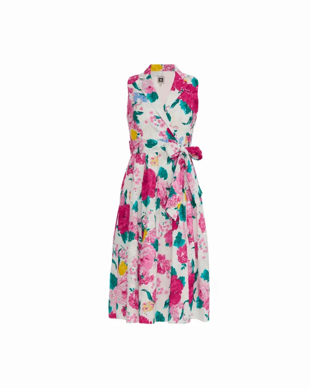 Petite Notched Collar Wrap Dress with Full Skirt made by Kasper