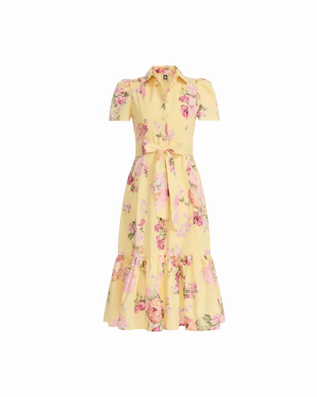 Petite Short Sleeve Tiered Construction Shirt Dress made by Kasper