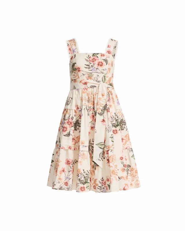Petite Floral Print Tiered A-Line Midi Dress made by Kasper