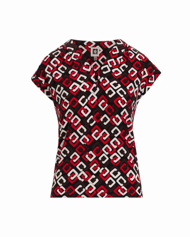 V-Neck Short Sleeve Pullover Top made by Kasper