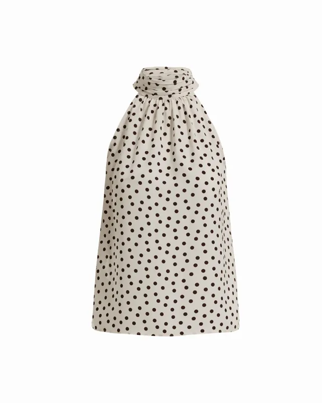 Shirred Halter Neck Sleeveless Blouse made by Kasper