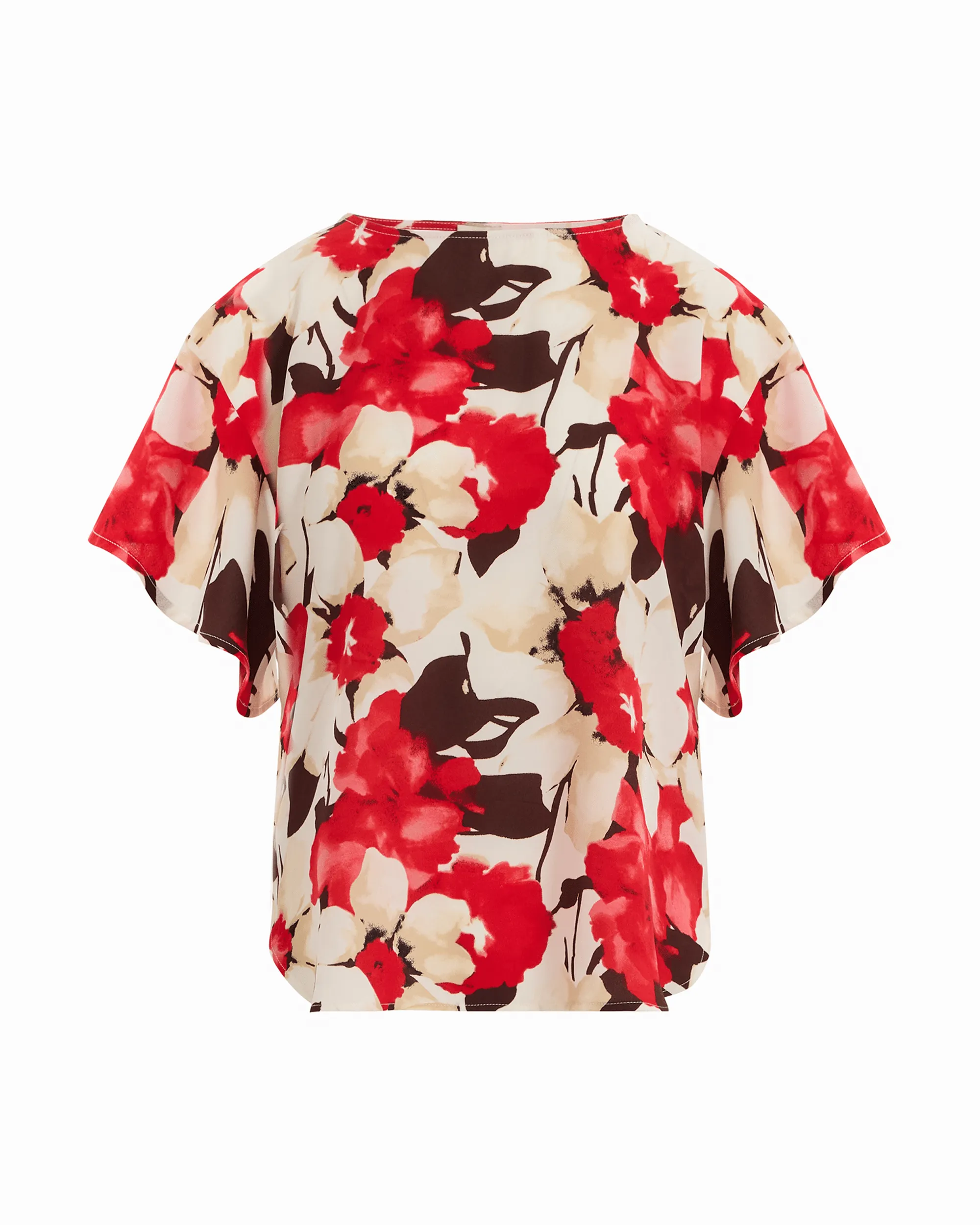 Flutter Sleeve Bateau Neck Blouse sold by Anne Klein