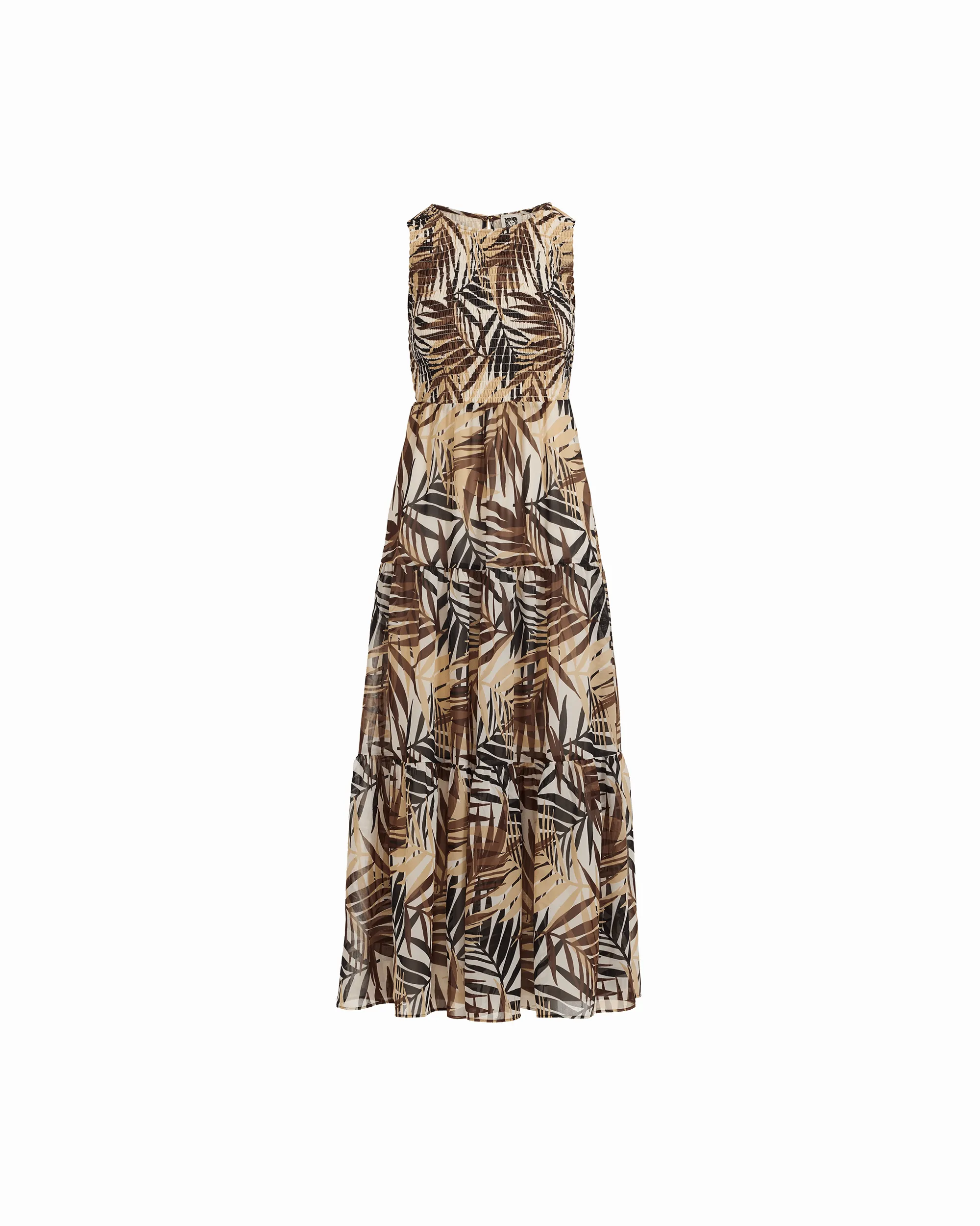 Plus Size Smocked Bodice Tiered Maxi Dress sold by Anne Klein