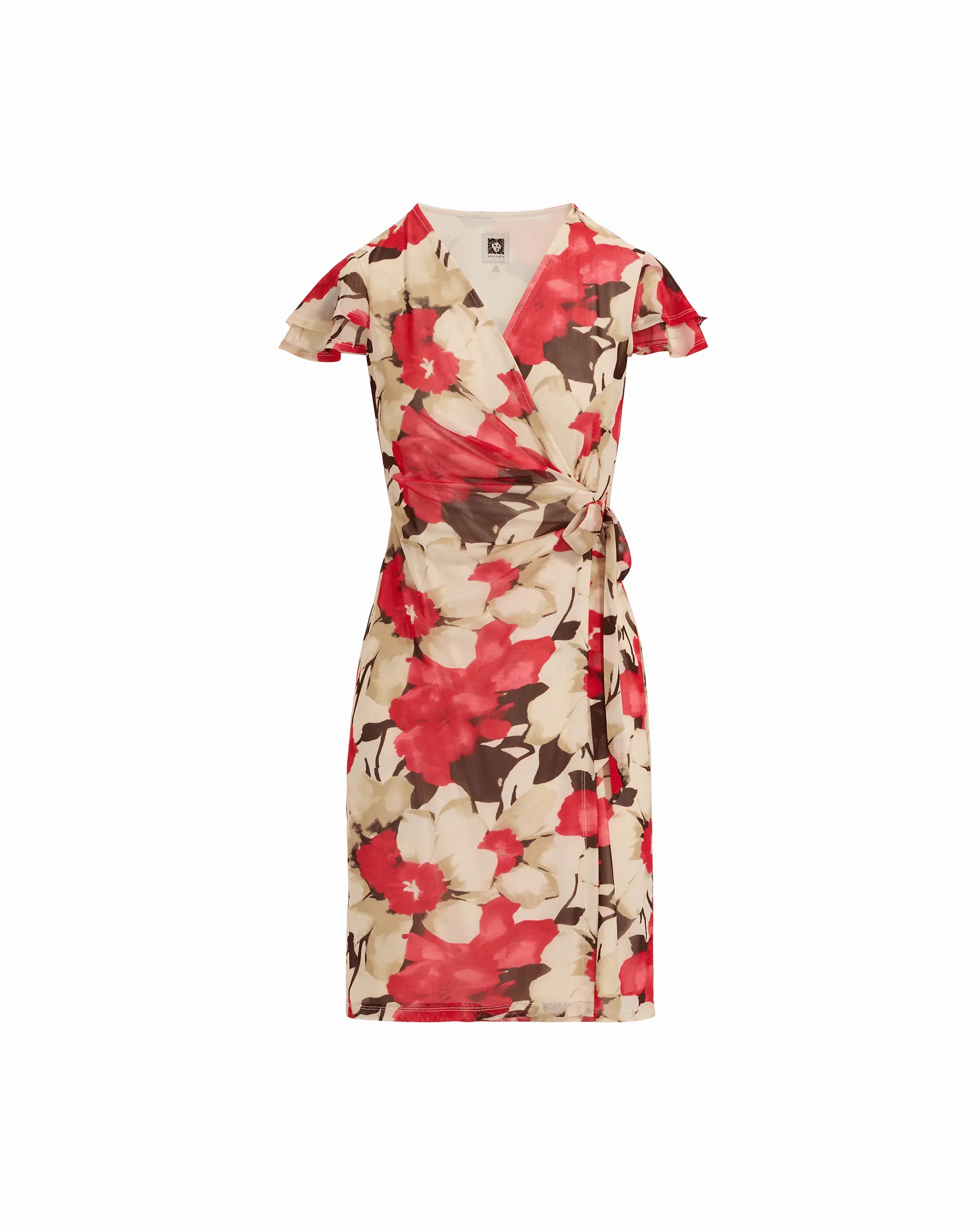 Plus Size Flutter Sleeve V-Neck Wrap Dress sold by Anne Klein