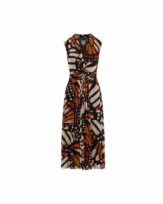 Sleeveless Twist-Detail V-Neck Midi Dress made by Kasper