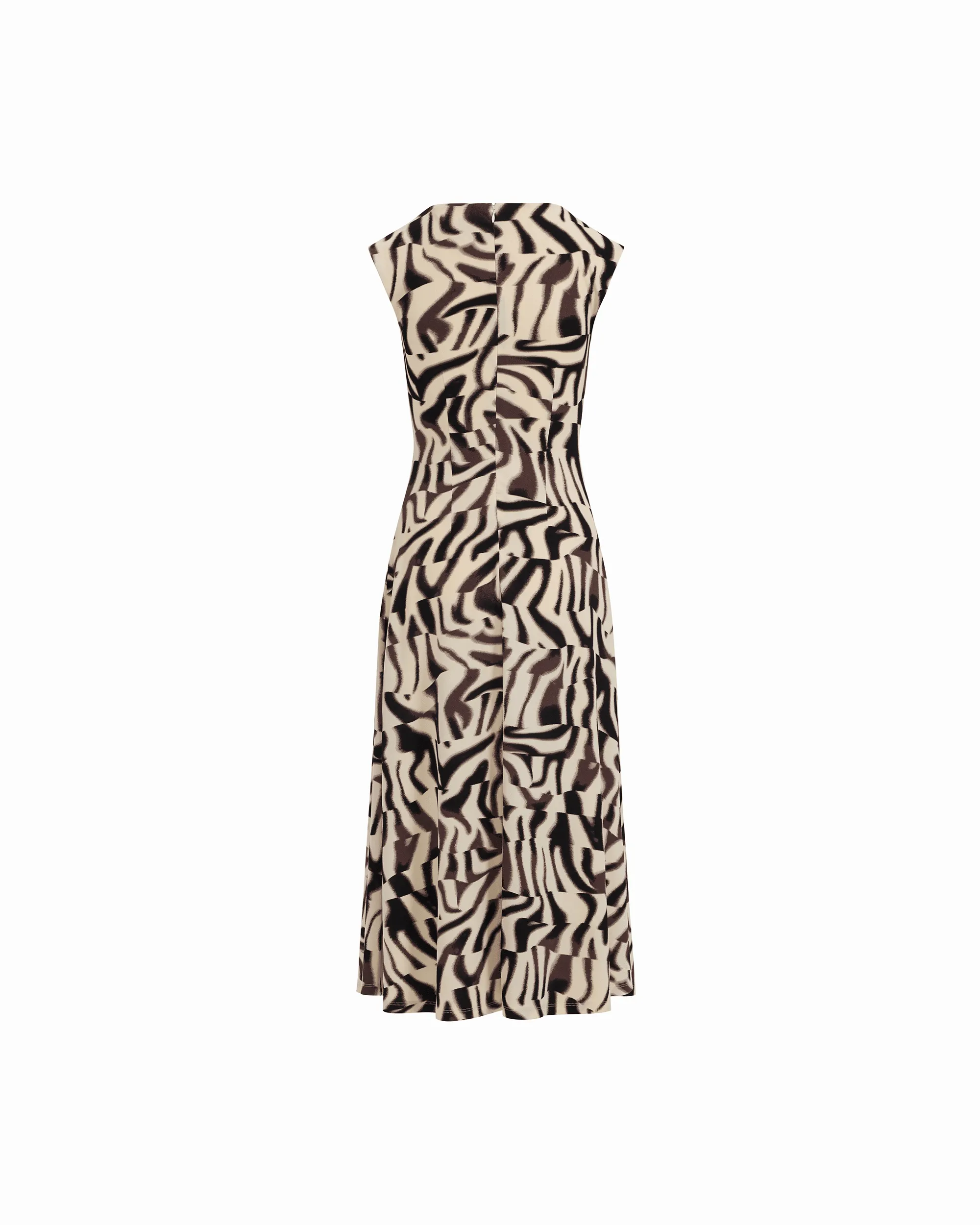 Ruched Waist Sleeveless Crew Neck Midi Dress sold by Anne Klein product image thumbnail 2