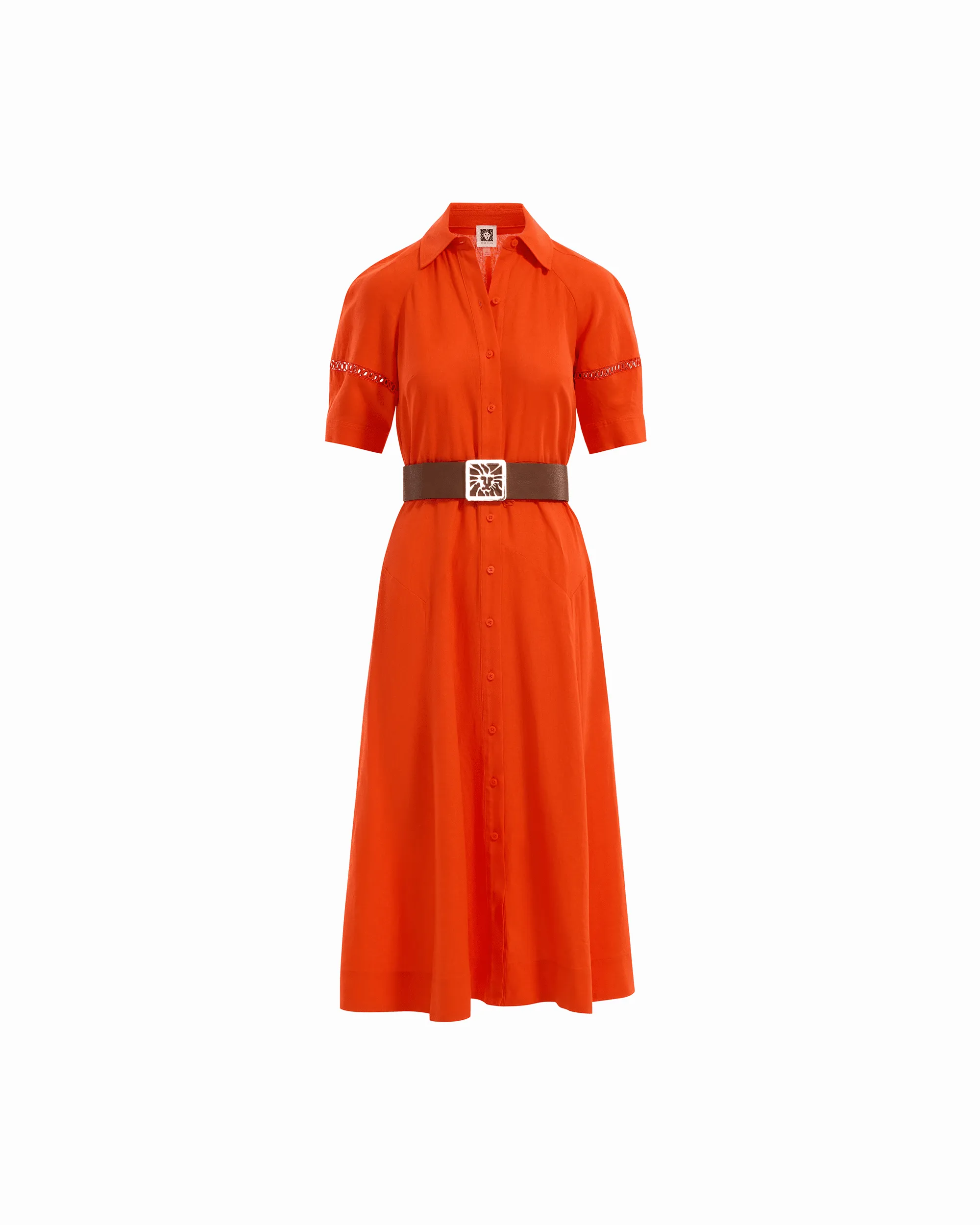 Short Sleeve Collared Shirt Dress With Trim sold by Anne Klein