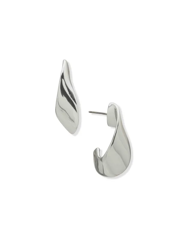 Twisted Lrg Hoop Earring-Slv made by Anne Klein