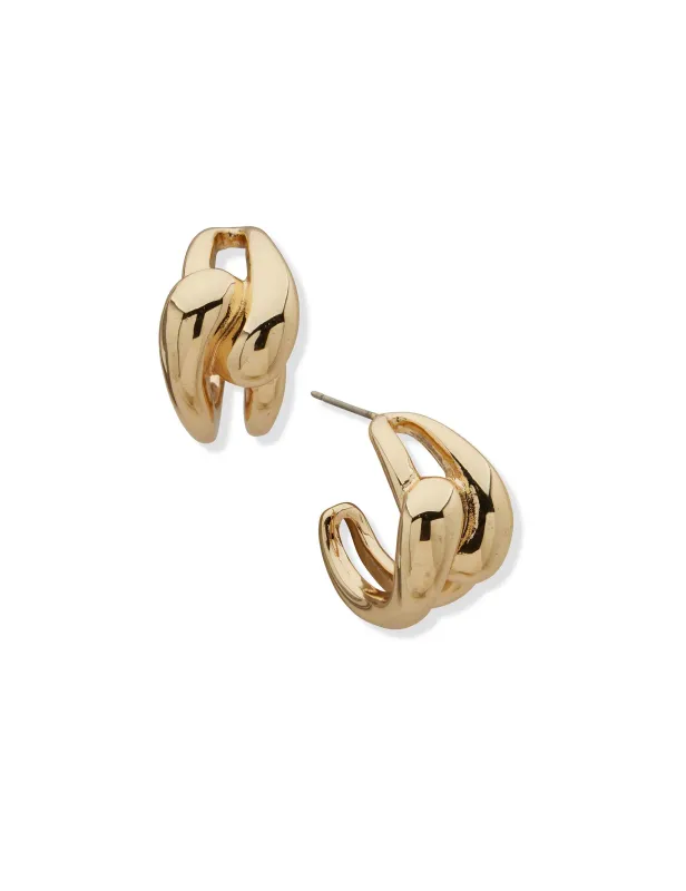 20mm Twisted Hoop Earrings in Gold made by Anne Klein
