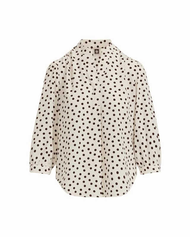 Plus Size Y-Neck Blouse with Three-Quarter Cuff Sleeves made by Kasper