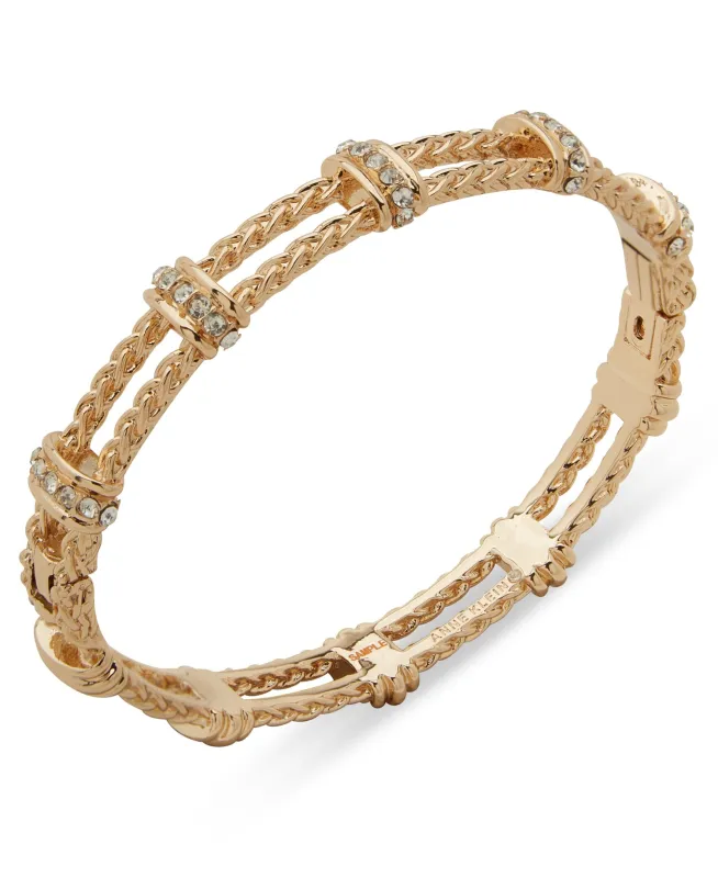 Braided Texture and Rondel Hinge Bracelet made by Anne Klein