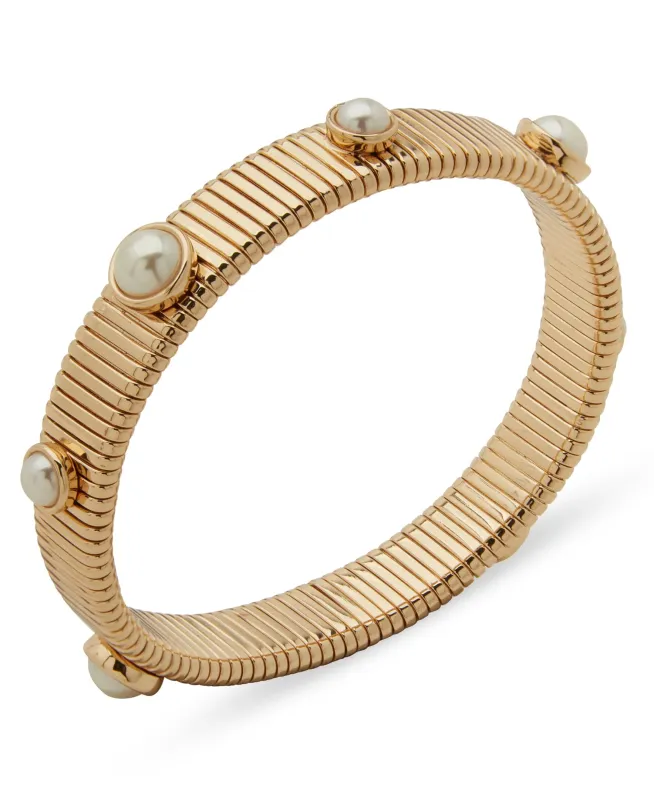 Omega Chain and Pearl Stretch Bracelet made by Anne Klein