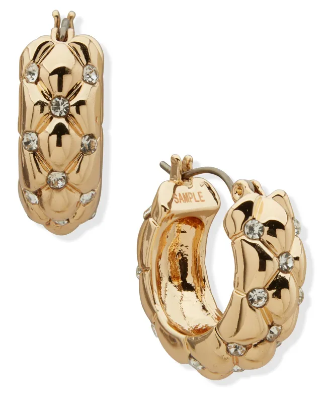 Quilted Hoop Pierced Earrings made by Anne Klein