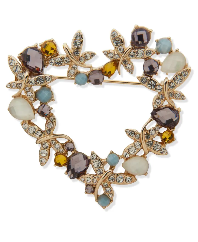Heart Wreath Pin made by Anne Klein