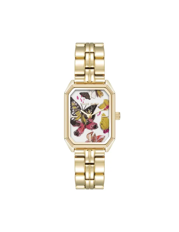 Octagonal Shaped Butterfly Dial Bracelet Watch made by Anne Klein