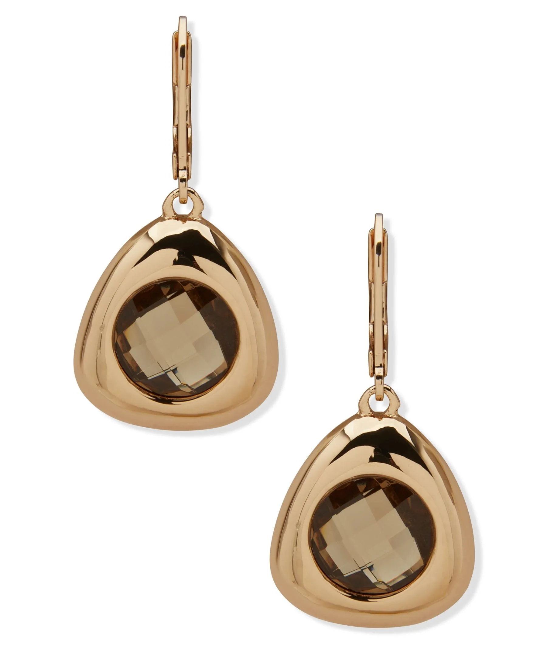 Stone and Metal Drop Pierced Earrings sold by Anne Klein
