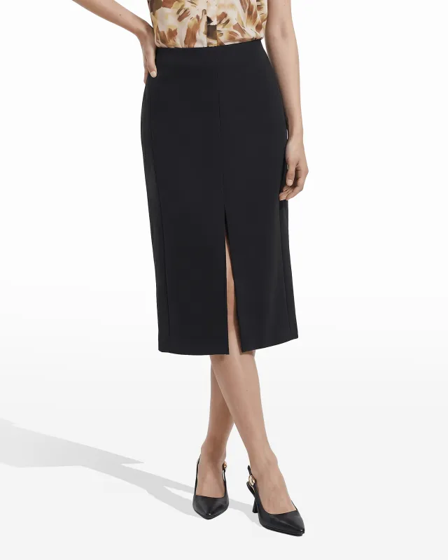 Pull-On Pencil Skirt with Front Slit made by Kasper