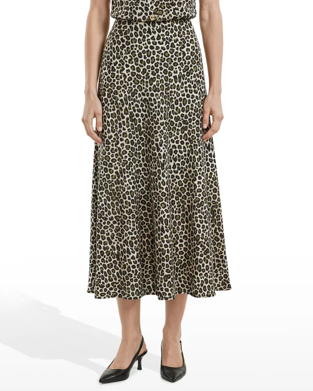 Bias Cut Flared Pull-On Skirt made by Kasper