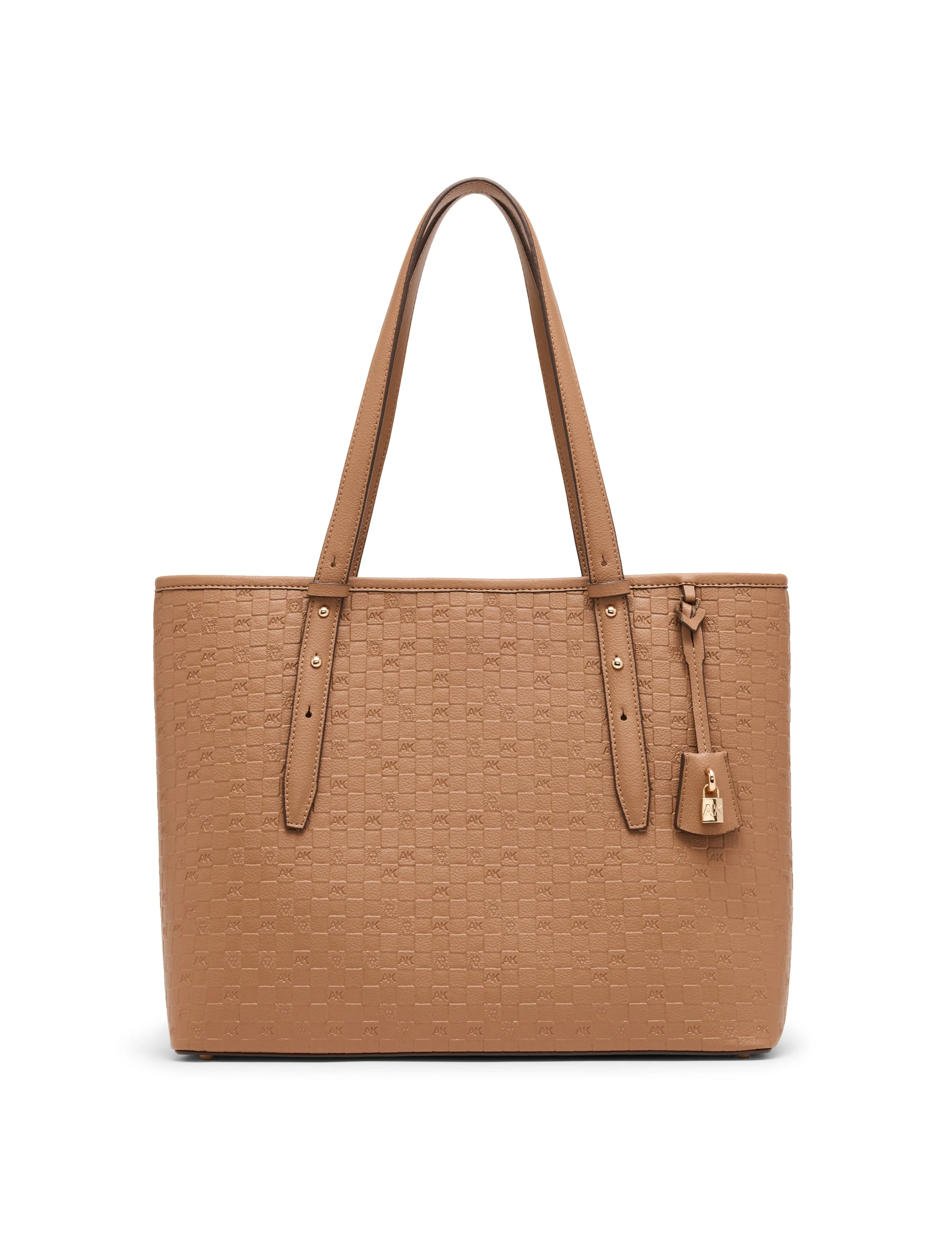 Embossed Logo Large Tote Bag with Lock Charm sold by Anne Klein