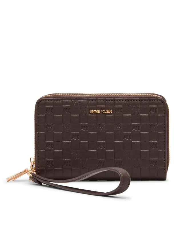 Embossed Double Zip Around Wallet made by Anne Klein