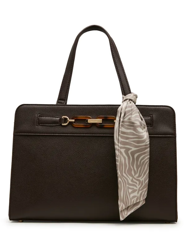 Triple Compartment Tote Bag with Scarf made by Anne Klein