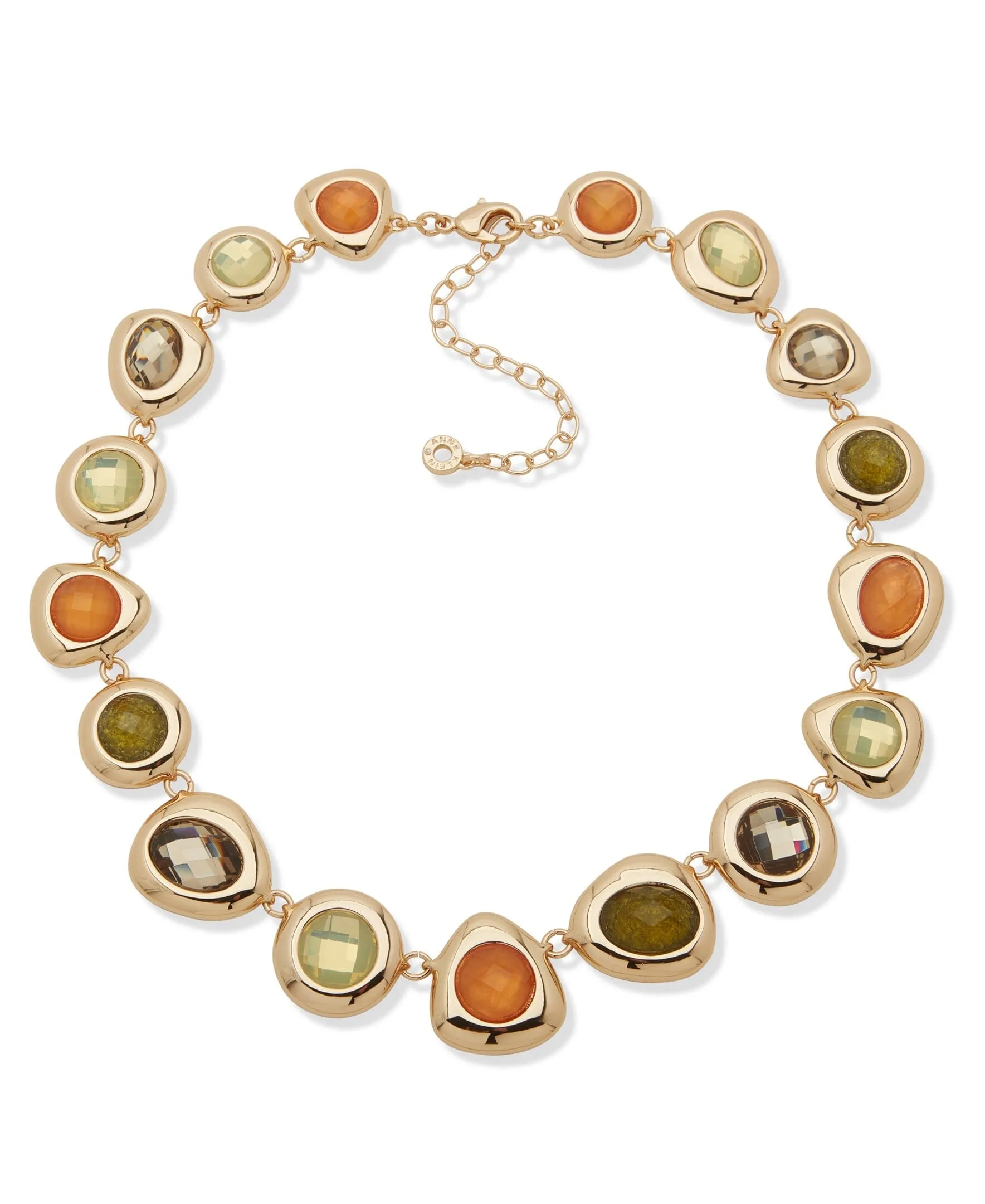 Pebble Metal and Stone Collar Necklace sold by Anne Klein
