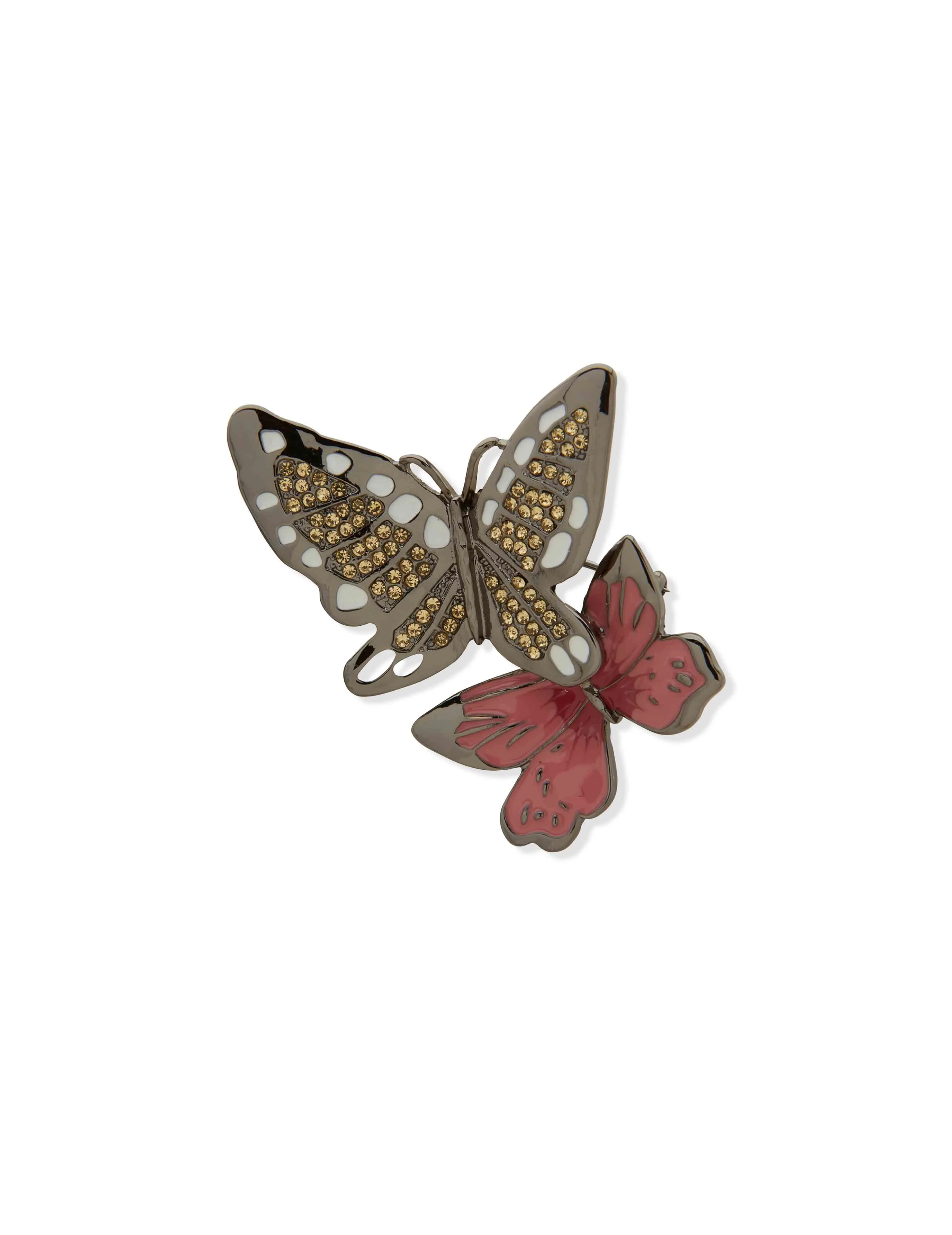 Double Butterfly Pin - Gold/Multi sold by Anne Klein